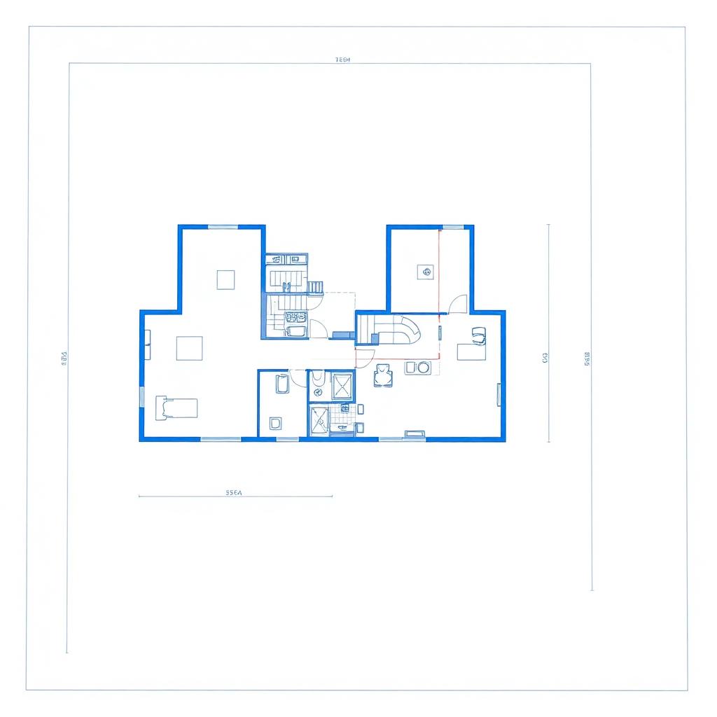 Architectural blueprint and floor plan design